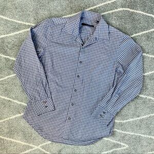 Zachary Prell Blue Plaid Button Down Dress Shirt M